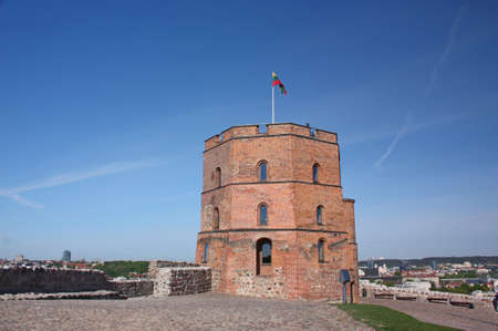 Gediminas Tower on Castle Hill in Vilnius, Lithuaniaのeditorial素材