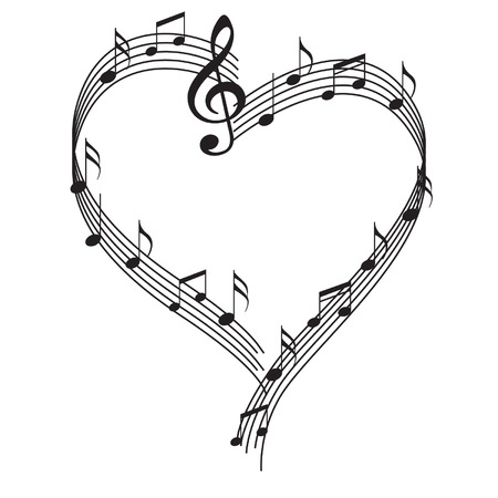 Notes_in_heartのイラスト素材