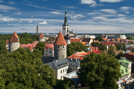 Panoramic view from the top of Tallinn. Estonia. Europe.のeditorial素材