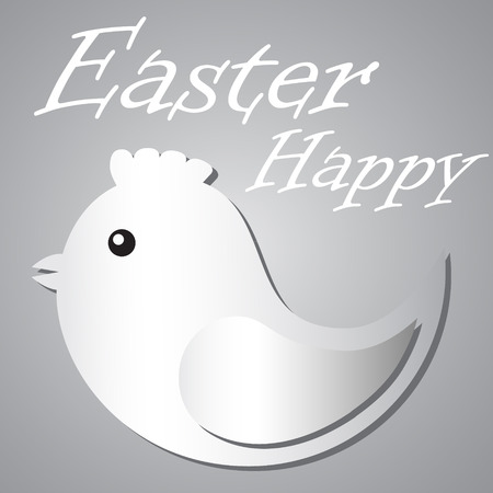 Happy Easter. Chicken of several layers of paper. Symbol of Easter.のイラスト素材