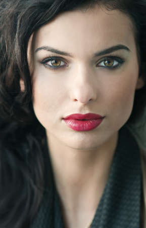 portrait of a beautiful young woman close upの写真素材