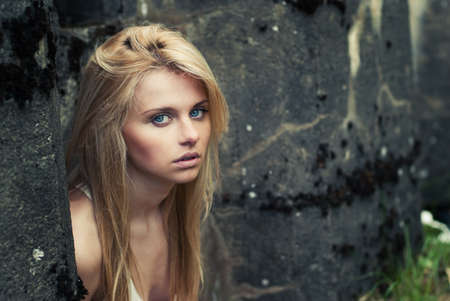 portrait of a beautiful blondeの写真素材