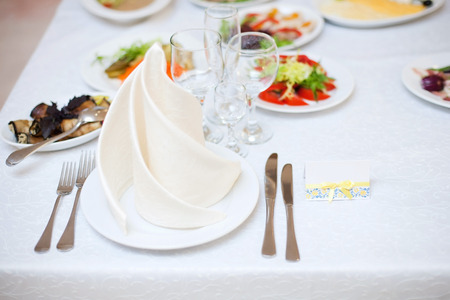 gorgeous wedding decor on table with sunflowersの写真素材