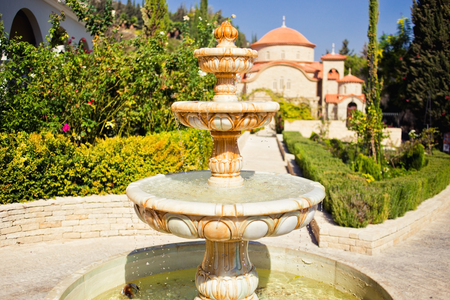 Monastery of Saint George Alamanou in Cyprus. Agios Georgios Alamanou, Limassol. Beautiful fountainの写真素材