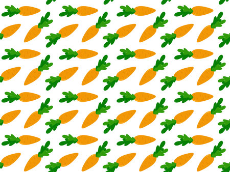 Carrots seamless pattern. Bright repeating vegetable. Healthy food vector illustration
