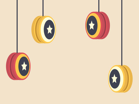 Abstract background with kids toy yo-yo and copy space textのイラスト素材