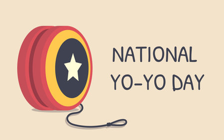Yo-Yo kids toy. National Yo Yo Day cardのイラスト素材