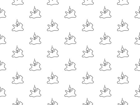 Silhouette of burning aroma candle seamless pattern. Cozy background decor one line artのイラスト素材