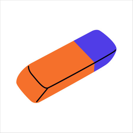 Eraser on an isolated background. Vector illustration for school supplies and stationery designsのイラスト素材