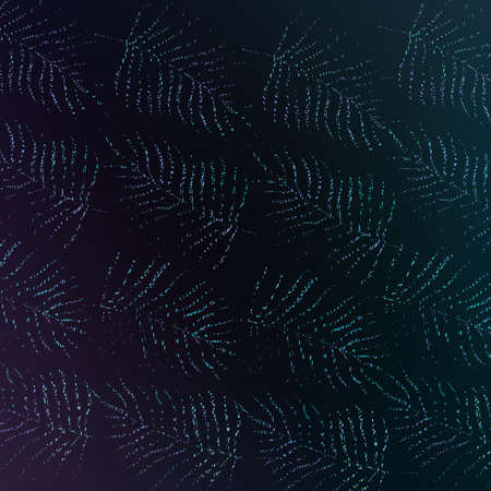 Dark background with palm leaves from dots with gradient