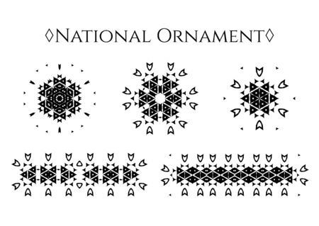 A set of of black and white geometric designs ornaments.のイラスト素材