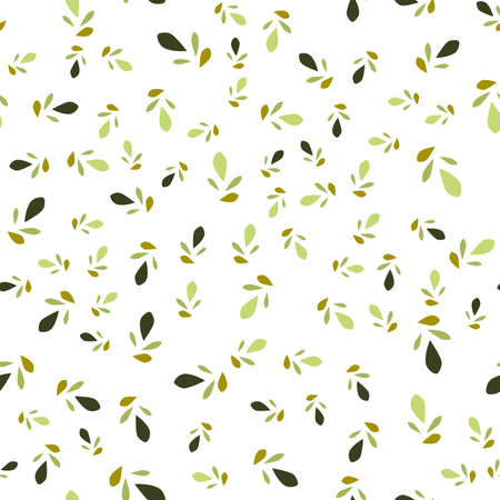 Seamless vector pattern with laurel leaves on a white background. Plant texture with foliage. Illustration for label, packaging of natural eco productsのイラスト素材