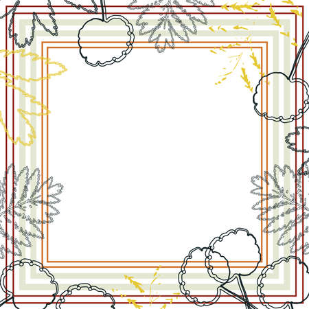 Abstract summer vector art background. Luxury wallpaper in minimalist style with leaf outline. Background for banner, poster, web, packaging, wedding invitation.のイラスト素材