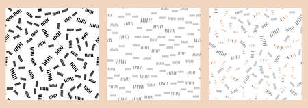 abstract shape pattern. Seamless background with creative repeating print for textile. Texture...
