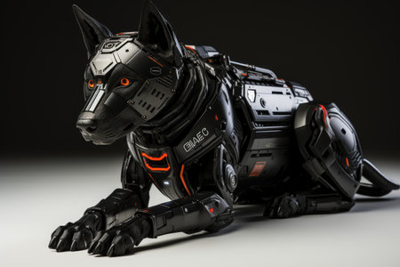 american police dog robot. Innovative fight against crime. Generative AI.の素材