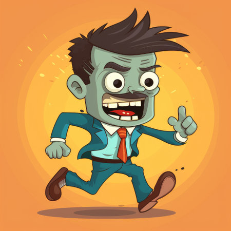 Zombie office worker in cartoon style. Illustration for Halloween.の素材