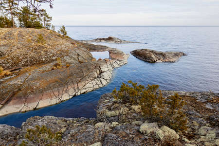 A trip through Lake Ladoga in Mayの写真素材