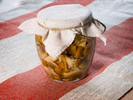 canned mushroomsの写真素材