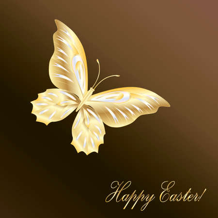 Gold Lace butterfly on a chocolate backgroundのイラスト素材