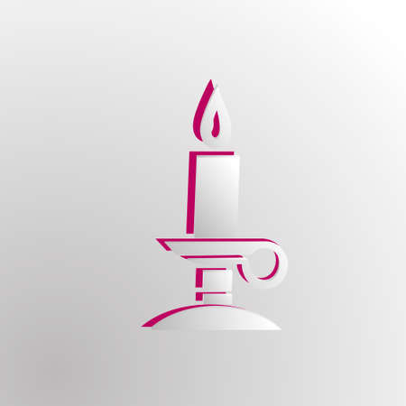 Grey paper magic candle.のイラスト素材