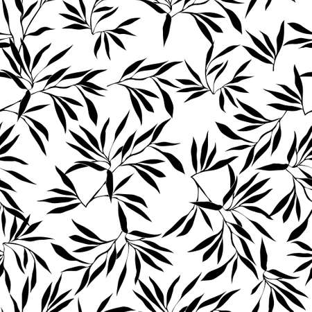 Floral seamless pattern. Bamboo leaf background. Floral seamless texture with leaves. Vector illustrationのイラスト素材