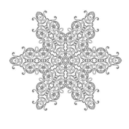 Ornament black white card with mandala. Geometric circle element made in vector. Perfect  cards for any other kind of design, birthday and other holiday, kaleidoscope,  medallion, yoga, india, arabicのイラスト素材