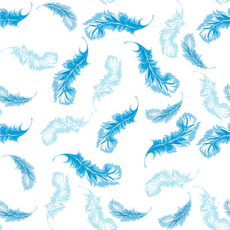 Seamless pattern of Feathers are on a white background. Vector illustrationのイラスト素材