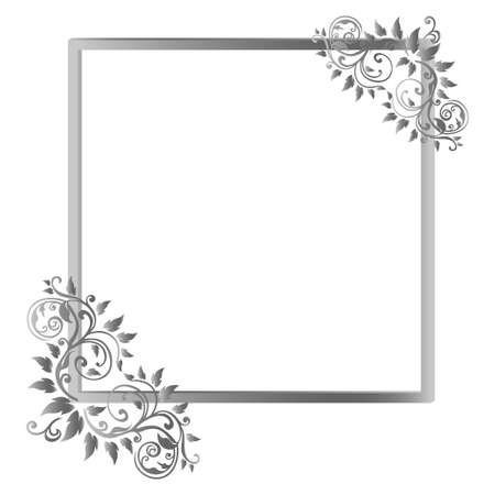 Vintage  frame on white background. Vector illustrationのイラスト素材