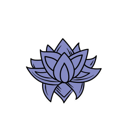 Lotus flowers icon on a white backgroundのイラスト素材
