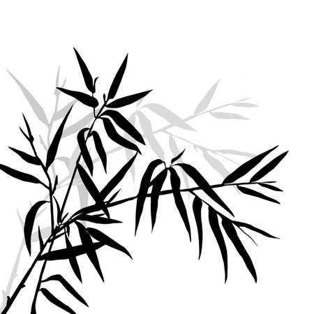 The top of the bamboo. Bamboo leaf background.  Vector illustrationのイラスト素材