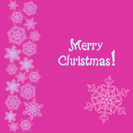 Merry Christmas card and snowflake decoration background.のイラスト素材