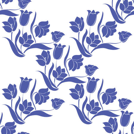 Floral seamless pattern. Floral seamless texture with tulips. Vector illustrationのイラスト素材