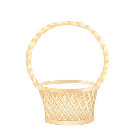 wicker basket on white background. illustrationのイラスト素材