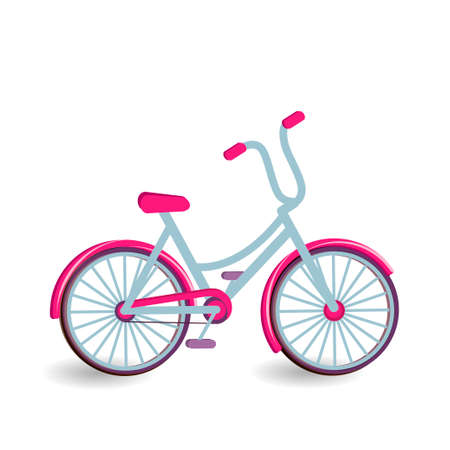 Bicycle icon. Color bicycle is on white background. illustrationのイラスト素材