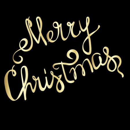 MERRY CHRISTMAS lettering -- calligraphy. illustration. Greeting cardのイラスト素材