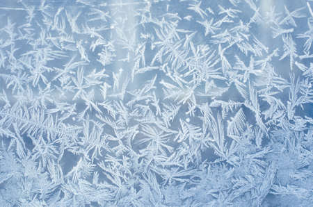 Frosted glass. Ice patterns on winter glassの写真素材