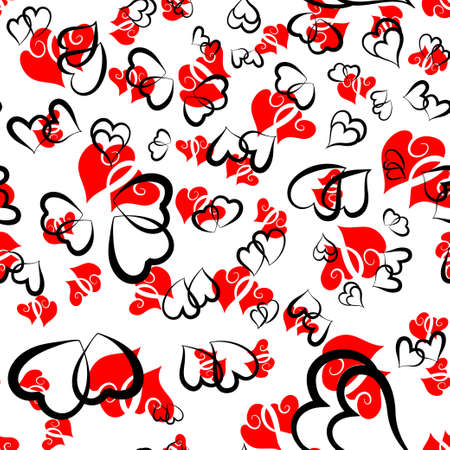Cute valentine seamless pattern with hearts. Vector illustrationのイラスト素材