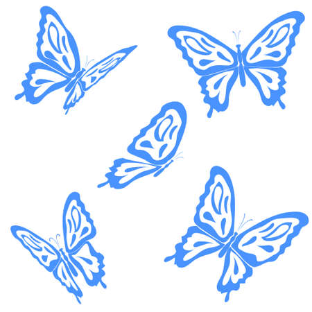 Set of butterfliesのイラスト素材