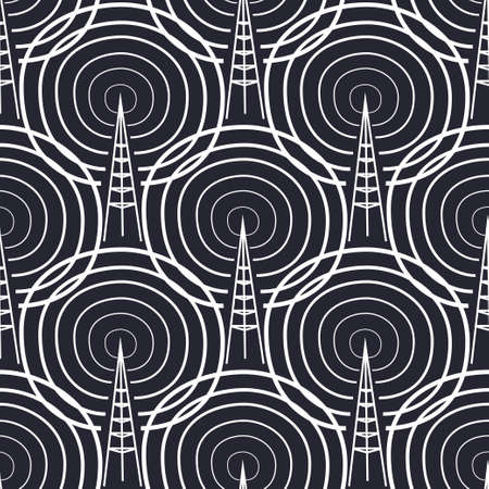 Vector seamless pattern. Tiling ornament. Endless texture. Seamless monochrome background on whiteのイラスト素材