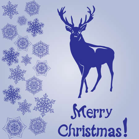 Merry Christmas card and snowflake decorationのイラスト素材