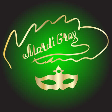 Mardi Gras vintage lettering background. Vector illustration With Lettering Compositionのイラスト素材