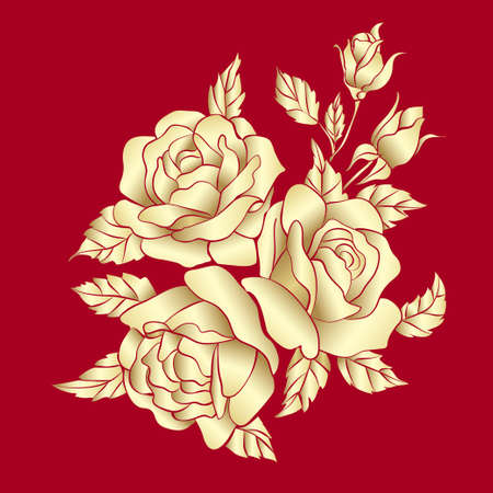 Golden Rose sketchのイラスト素材