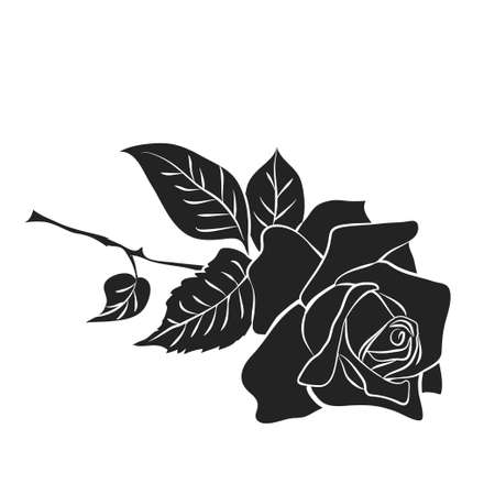 silhouette of roseのイラスト素材