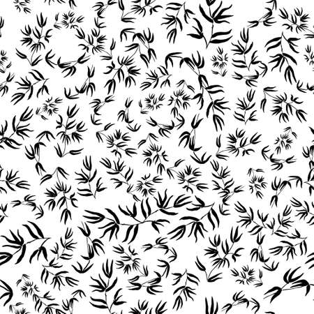 Bamboo leaf background. Floral seamless texture with leaves.のイラスト素材