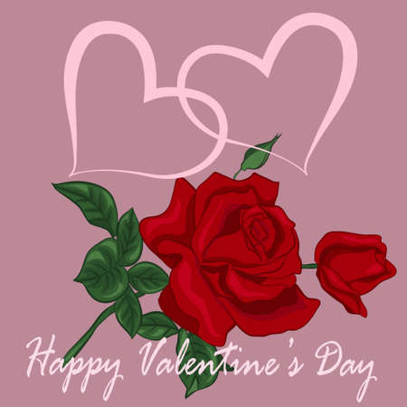 Heart with bouquet of rosesのイラスト素材