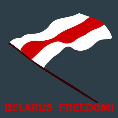 Freedom flag of Belarus. Protests in Belarus after election results on August 9, 2020. Isolated vector template for banner, social media, flyer, postersのイラスト素材