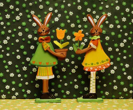 flowers and hare decoration background