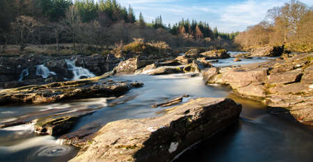 Waterfall in Glen of Orchy in Scotland