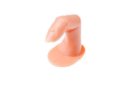 plastic model of finger isolated on white for training to manicure nailsの写真素材