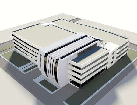 concept of multi-storey car park 3d isolated on whiteの写真素材